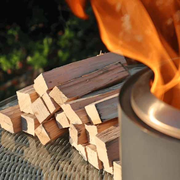 Axe-Split Firewood Starter wood alongside the fire while the flames roar in Cape Town